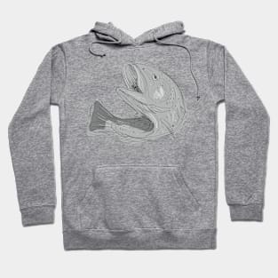 Cutthroat Trout Jumping Drawing Hoodie